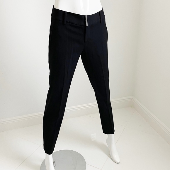 Helmut Lang Pants Skinny Fit Black Wool Blend Cigarette Style Size 2 - Picture 2 of 9